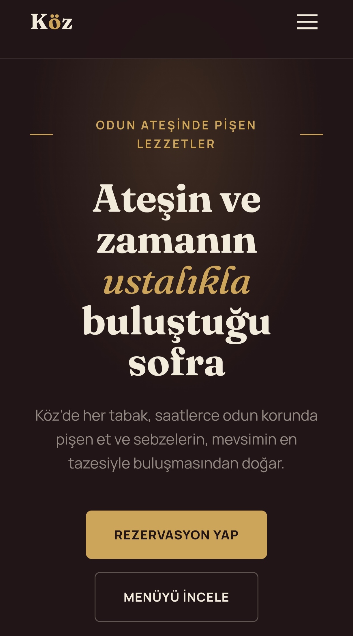 Örnek Restoran sitesi